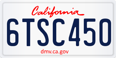 CA license plate 6TSC450