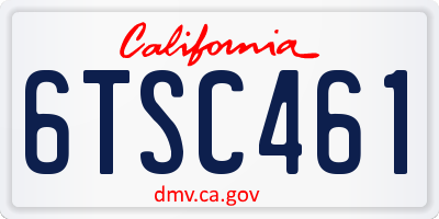 CA license plate 6TSC461