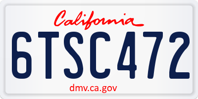 CA license plate 6TSC472