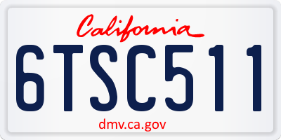 CA license plate 6TSC511