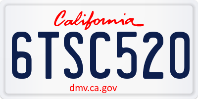 CA license plate 6TSC520