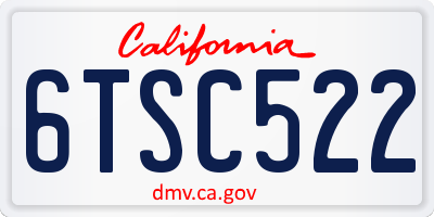 CA license plate 6TSC522