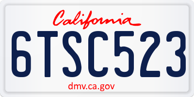 CA license plate 6TSC523
