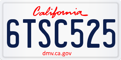 CA license plate 6TSC525