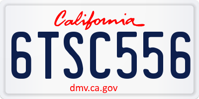 CA license plate 6TSC556