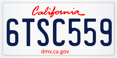 CA license plate 6TSC559