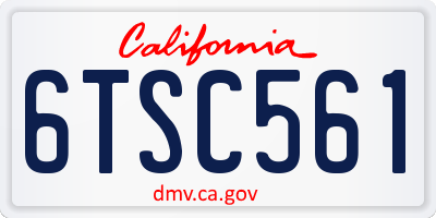 CA license plate 6TSC561