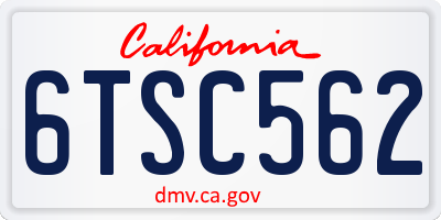 CA license plate 6TSC562