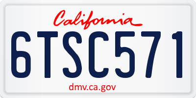 CA license plate 6TSC571