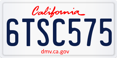 CA license plate 6TSC575