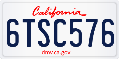 CA license plate 6TSC576