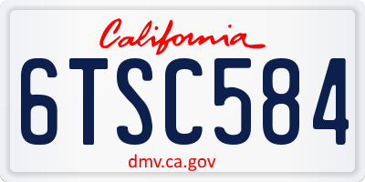 CA license plate 6TSC584