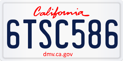 CA license plate 6TSC586