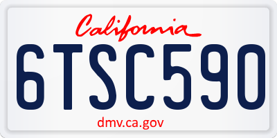 CA license plate 6TSC590