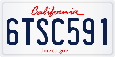 CA license plate 6TSC591