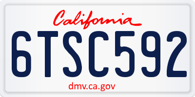 CA license plate 6TSC592