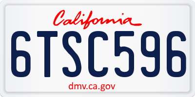 CA license plate 6TSC596