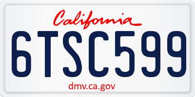 CA license plate 6TSC599
