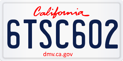 CA license plate 6TSC602