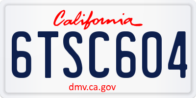 CA license plate 6TSC604