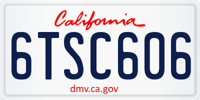 CA license plate 6TSC606