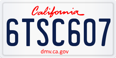 CA license plate 6TSC607