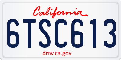 CA license plate 6TSC613