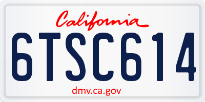 CA license plate 6TSC614
