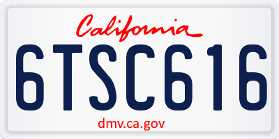 CA license plate 6TSC616