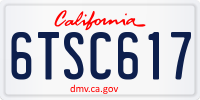 CA license plate 6TSC617