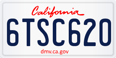 CA license plate 6TSC620