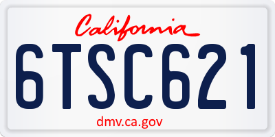 CA license plate 6TSC621