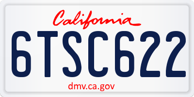 CA license plate 6TSC622