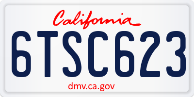 CA license plate 6TSC623