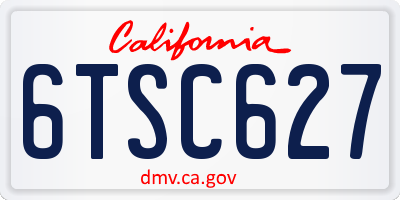 CA license plate 6TSC627