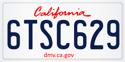 CA license plate 6TSC629