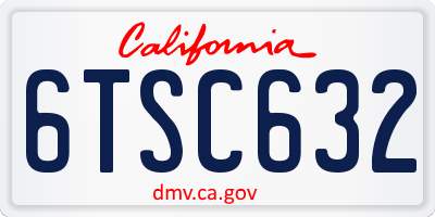 CA license plate 6TSC632