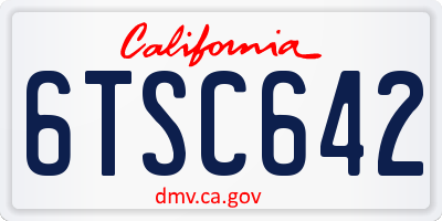 CA license plate 6TSC642