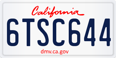 CA license plate 6TSC644