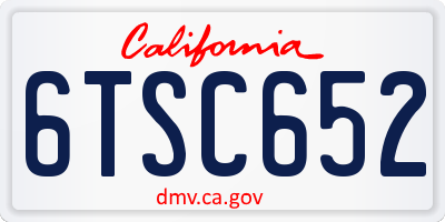 CA license plate 6TSC652