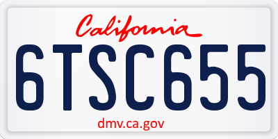 CA license plate 6TSC655