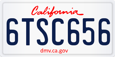 CA license plate 6TSC656