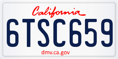 CA license plate 6TSC659