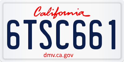 CA license plate 6TSC661