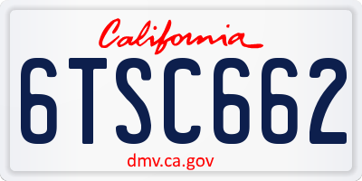 CA license plate 6TSC662