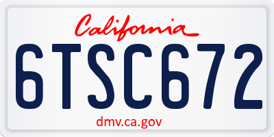 CA license plate 6TSC672