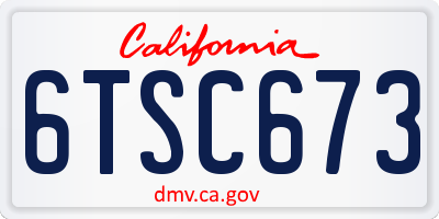 CA license plate 6TSC673