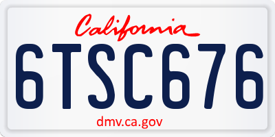 CA license plate 6TSC676