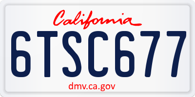 CA license plate 6TSC677