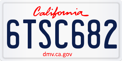 CA license plate 6TSC682